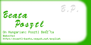 beata posztl business card